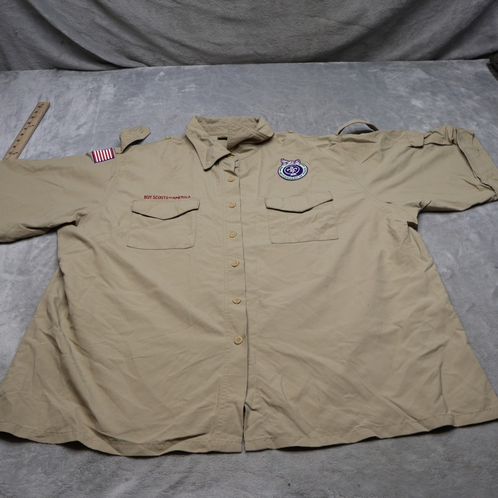 Boy Scouts of America Uniform Shirt Women 3X Brown Messenger of Peace Patch